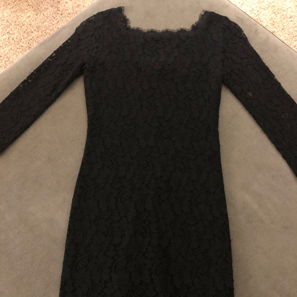 Diane von Furstenberg Zarita Lace Dress in Black